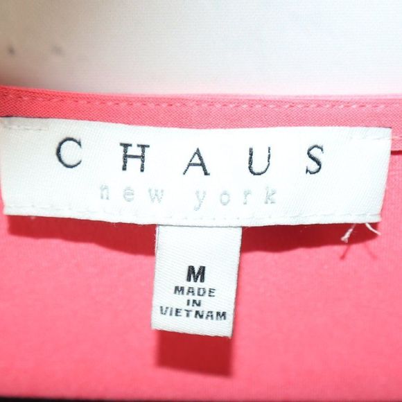 Chaus Coral 3/4 Sleeve Ruched SharkBite Top w/ Zipper Detail Women's Size M-NWT - Picture 4 of 6